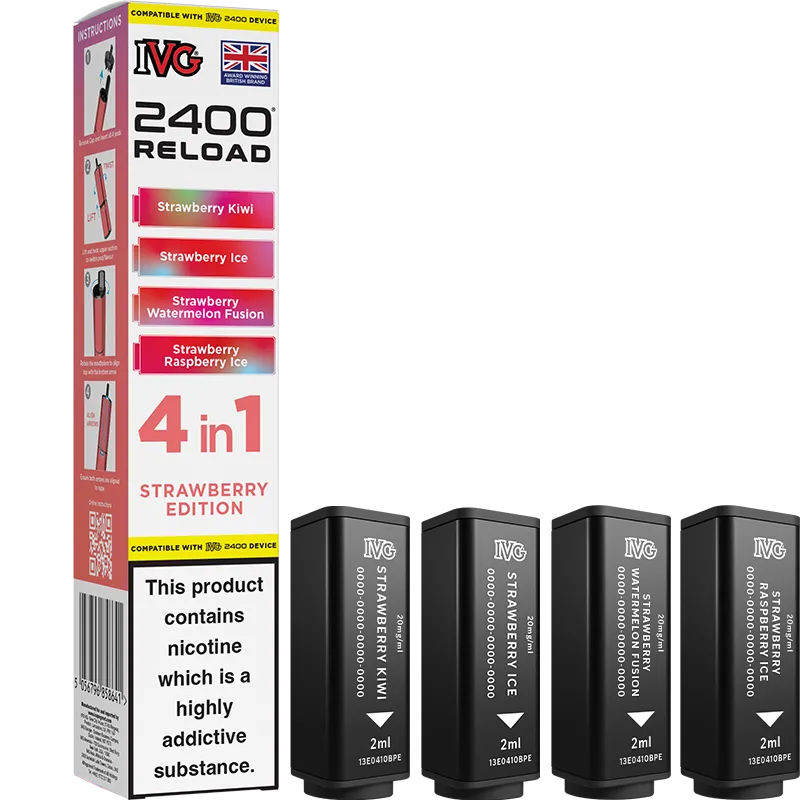 IVG 2400 Reload 4 In 1 Strawberry Edition Pods 4 Pack
