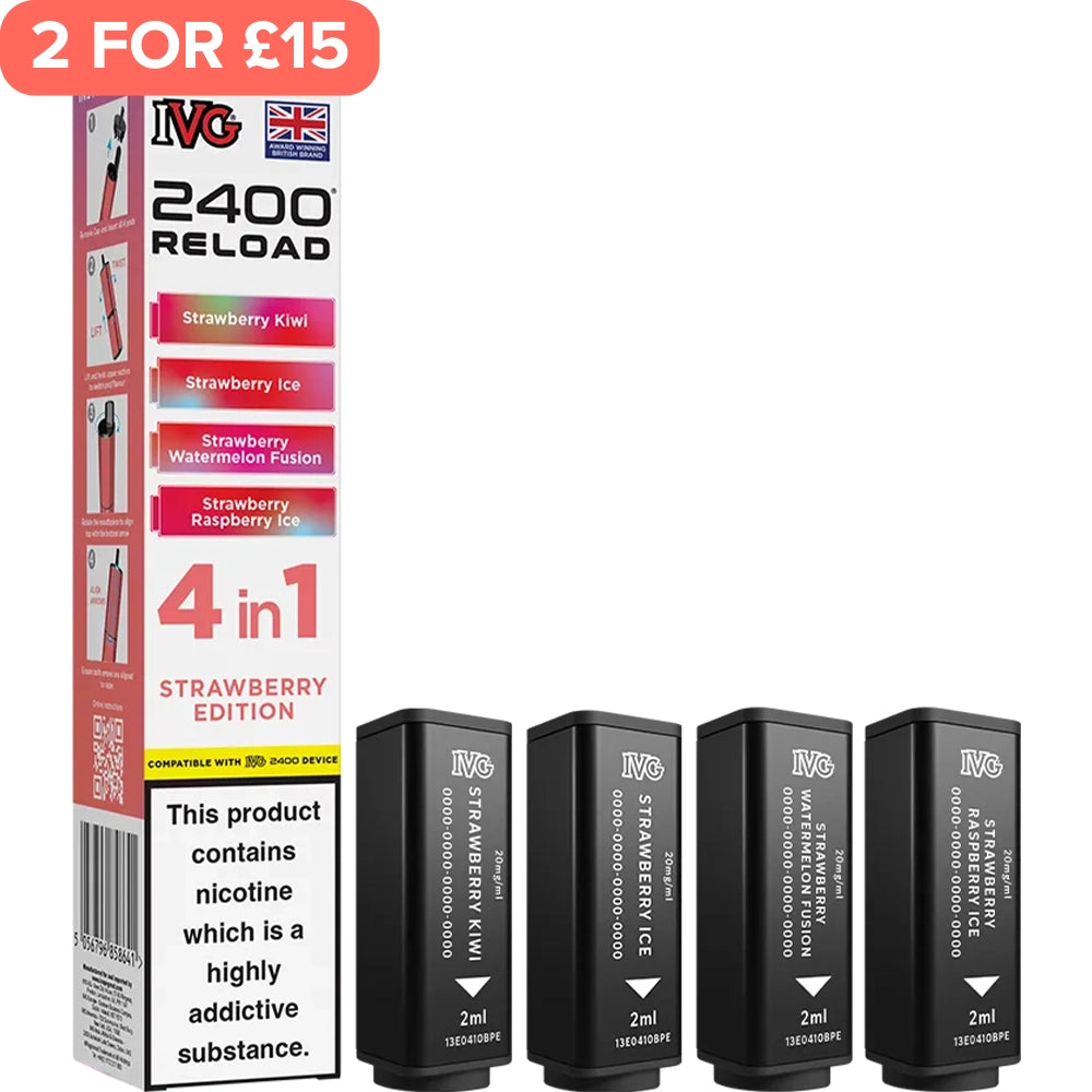 Strawberry Edition IVG 2400 Reload 4 In 1 Pods 4 Pack