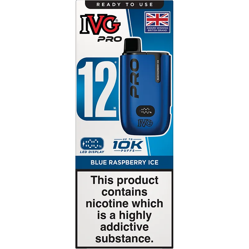 IVG Pro 12 Blue Raspberry Ice Pod Vape Kit 12ml