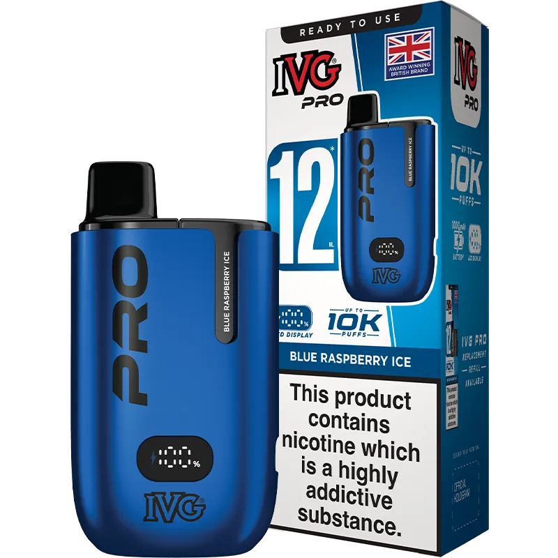 IVG Pro 12 Blue Raspberry Ice Pod Vape Kit 12ml