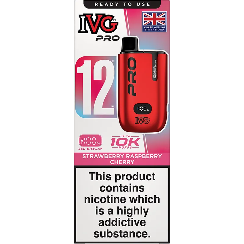 IVG Pro 12 Strawberry Raspberry Cherry Pod Vape Kit 12ml
