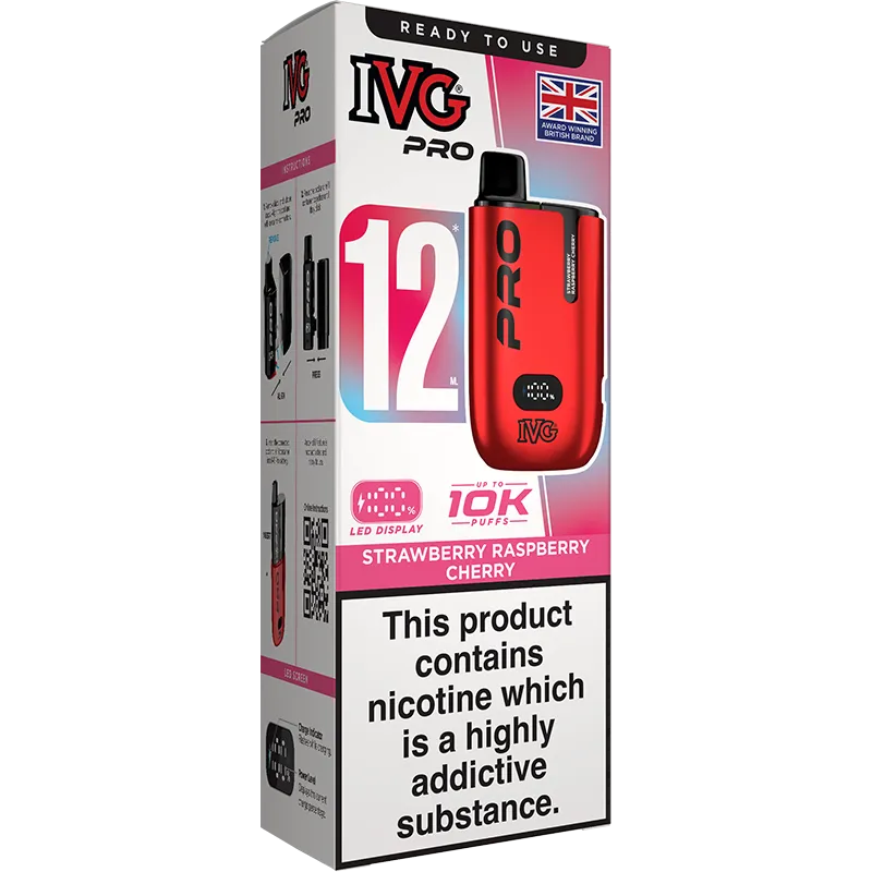 IVG Pro 12 Strawberry Raspberry Cherry Pod Vape Kit 12ml