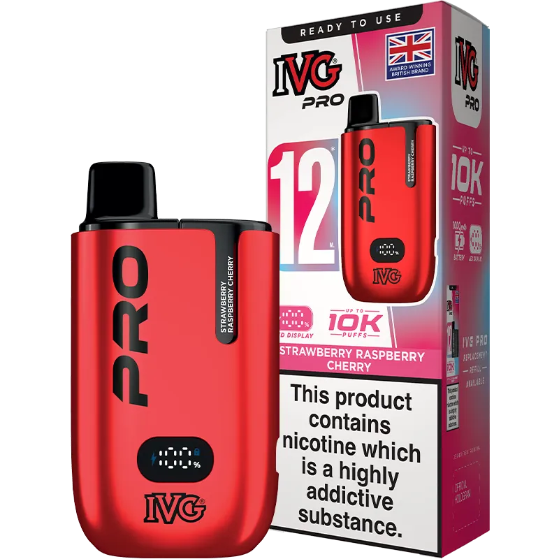 IVG Pro 12 Strawberry Raspberry Cherry Pod Vape Kit 12ml