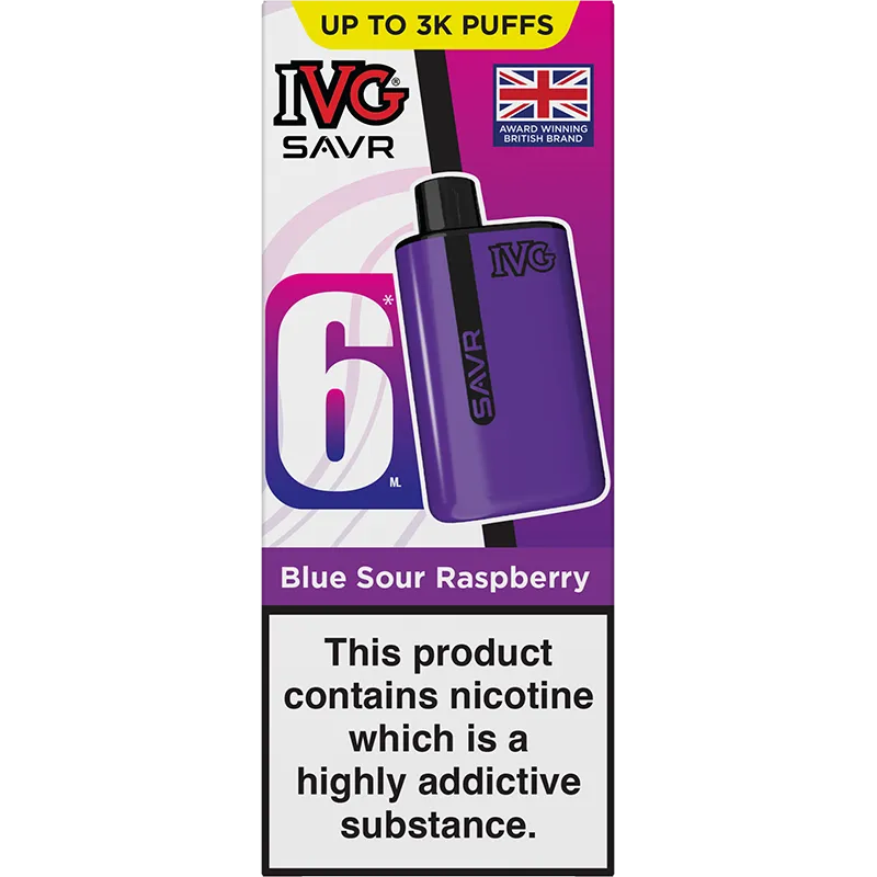 IVG SAVR Blue Sour Raspberry Pod Vape Kit 6ml
