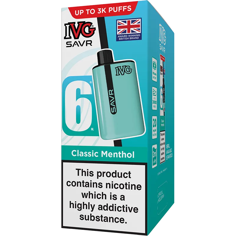 IVG SAVR Classic Menthol Pod Vape Kit 6ml