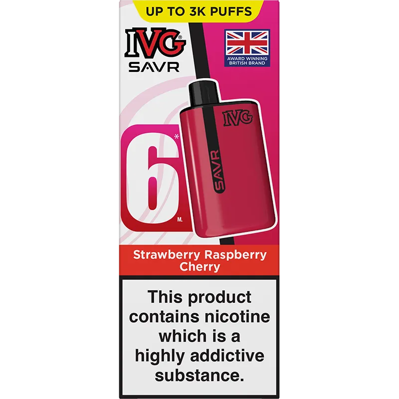 IVG SAVR Strawberry Raspberry Cherry Pod Vape Kit 6ml
