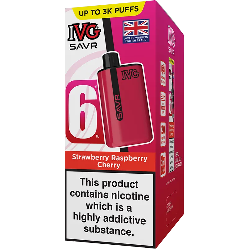 IVG SAVR Strawberry Raspberry Cherry Pod Vape Kit 6ml