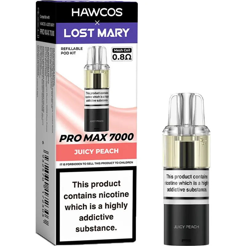 Juicy Peach Hawcos x Lost Mary Pro Max 7000 Pod & Refill 10ml