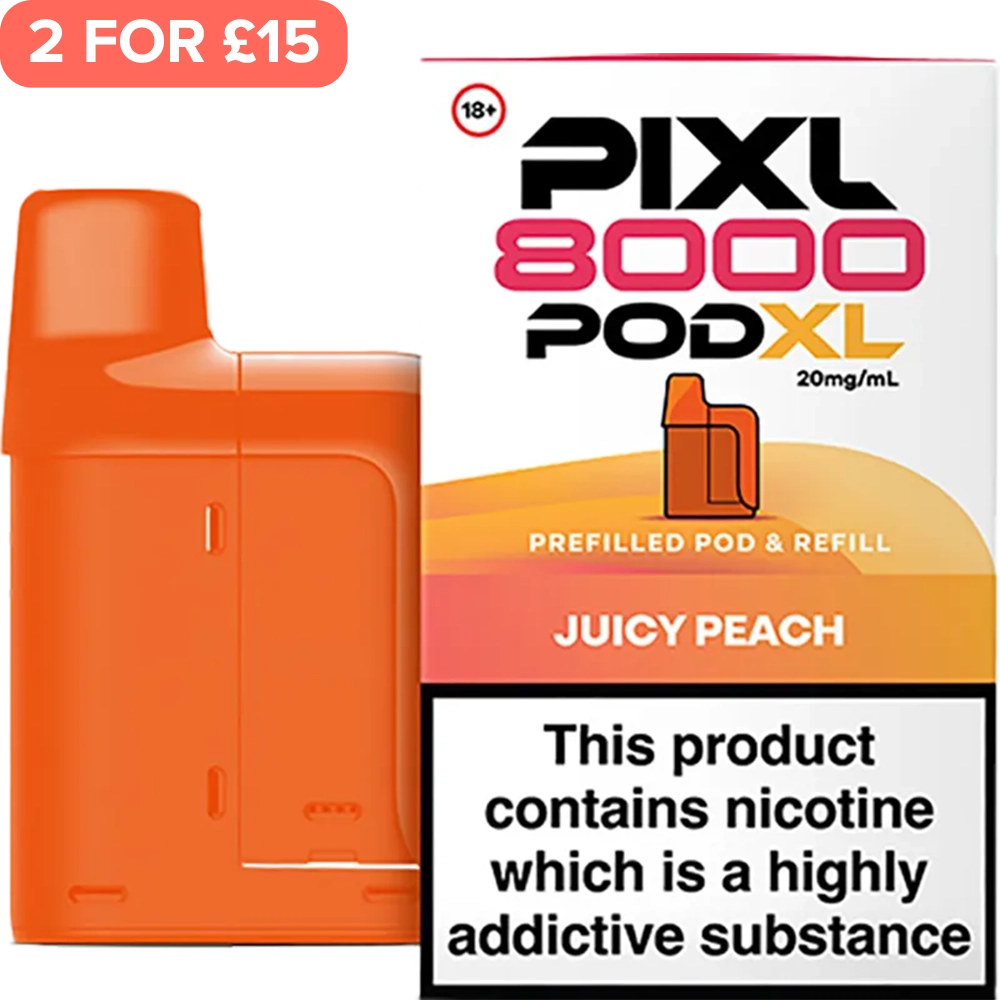 Juicy Peach PIXL 8000 Pod XL Pod & Refill 12ml