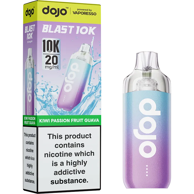 DOJO Blast 10K Kiwi Passion Fruit Guava Pod Vape Kit 10ml