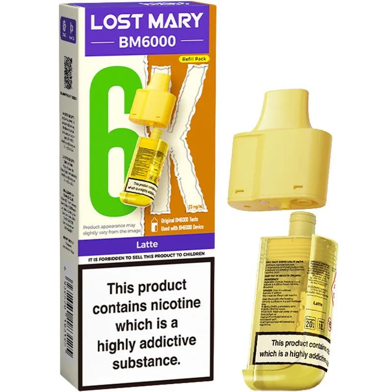 Latte Lost Mary BM6000 Pod & Refill 12ml