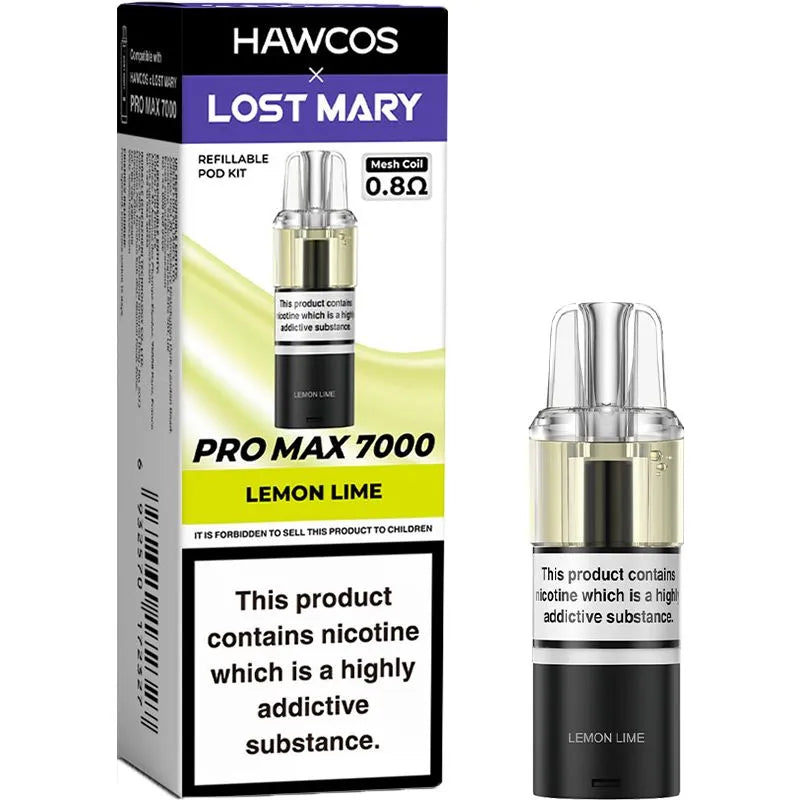 Lemon Lime Hawcos x Lost Mary Pro Max 7000 Pod & Refill 10ml