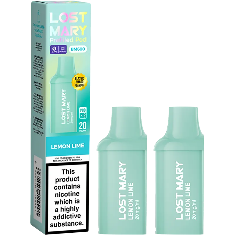 Lemon Lime Lost Mary BM600 Pods 2 Pack