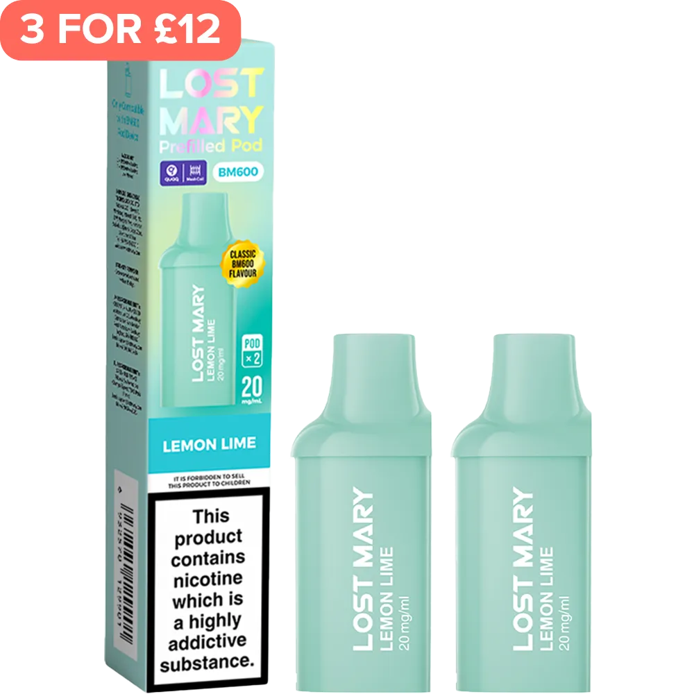 Lemon Lime Lost Mary BM600 Pods 2 Pack