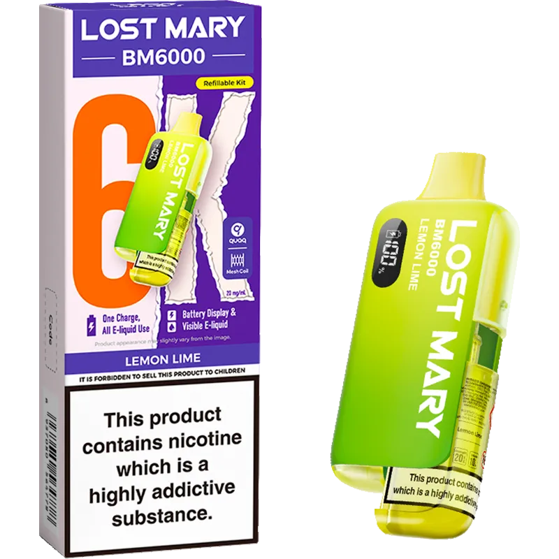 Lost Mary BM6000 Lemon Lime Pod Vape Kit 12ml
