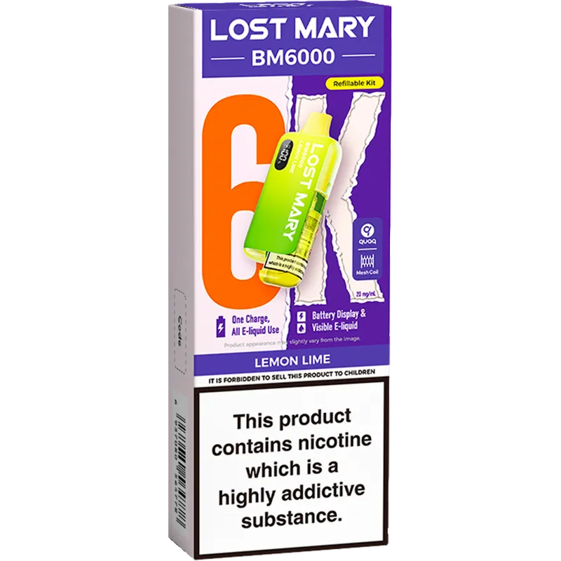 Lost Mary BM6000 Lemon Lime Pod Vape Kit 12ml