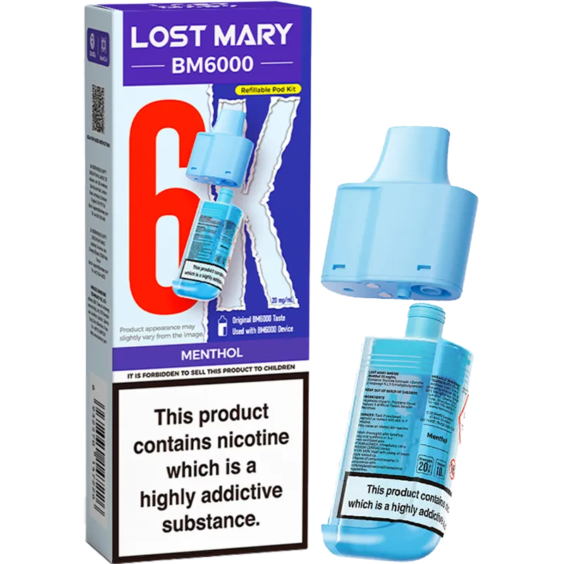 Menthol Lost Mary BM6000 Pod & Refill 12ml