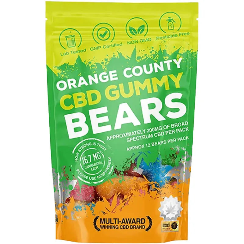 Orange County CBD 200mg Gummy Bears 12 Pack