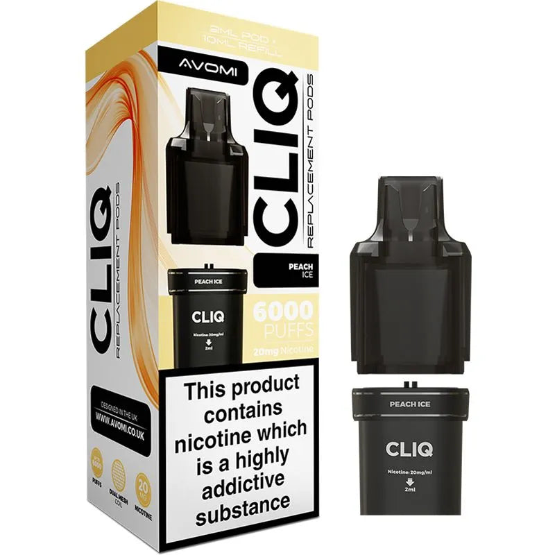 Peach Ice Avomi CLIQ Pod & Refill 12ml