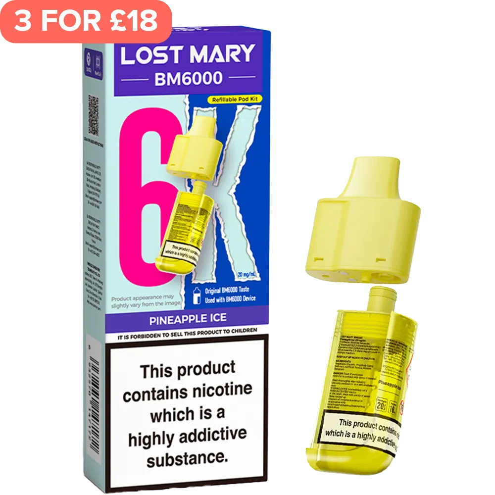 Pineapple Ice Lost Mary BM6000 Pod & Refill 12ml
