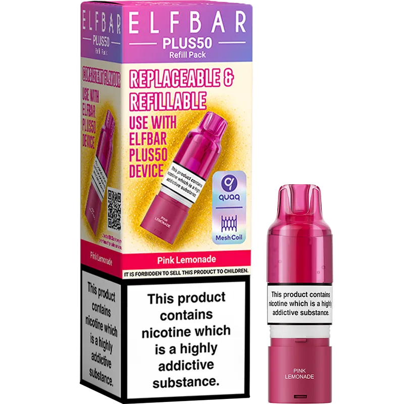 Pink Lemonade Elf Bar Plus 50 Pod & Refill 10ml