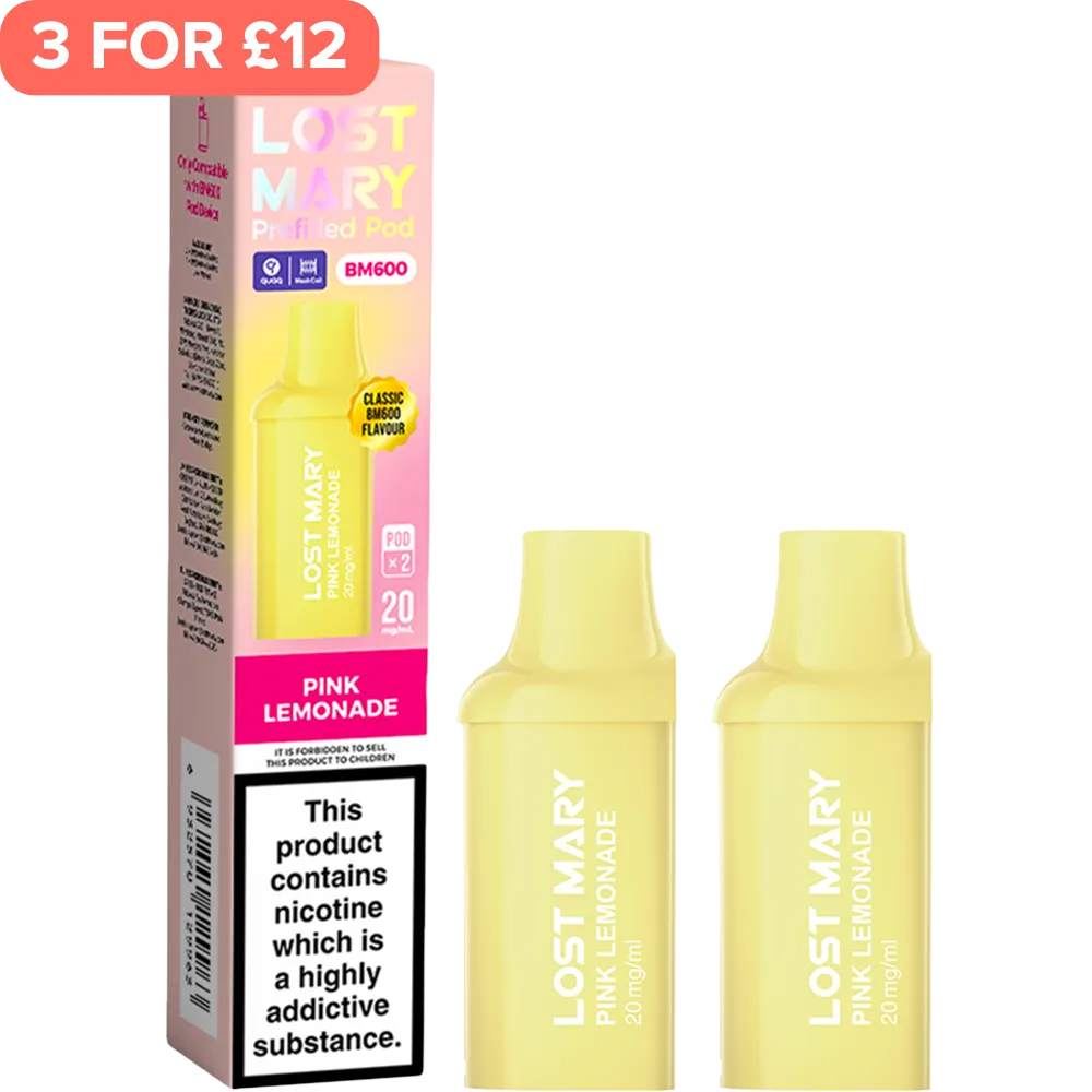 Pink Lemonade Lost Mary BM600 Pods 2 Pack
