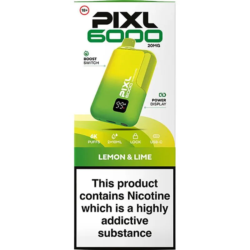 PIXL 6000 Lemon & Lime Disposable Vape 12ml