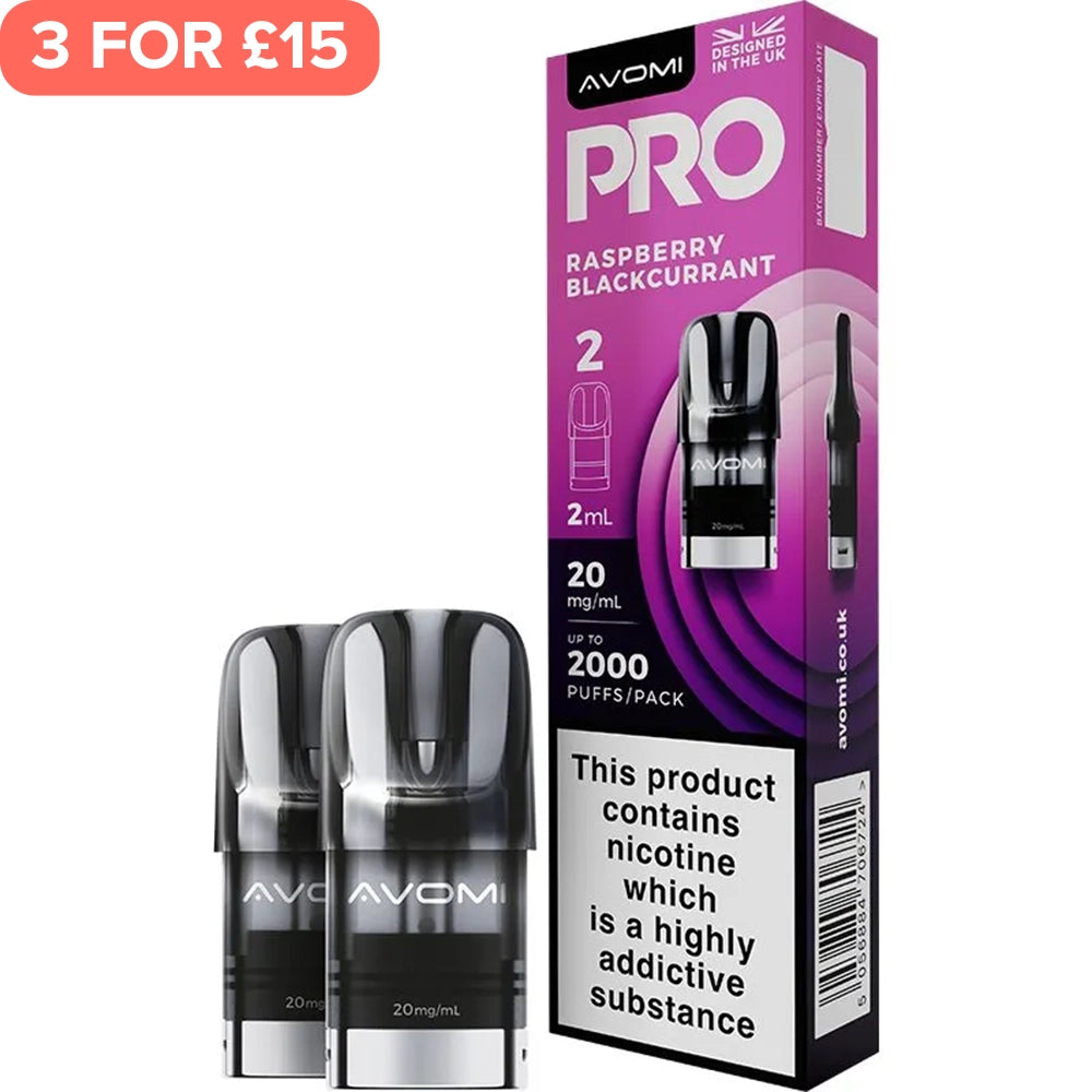 Raspberry Blackcurrant Avomi PRO Pods 2 Pack