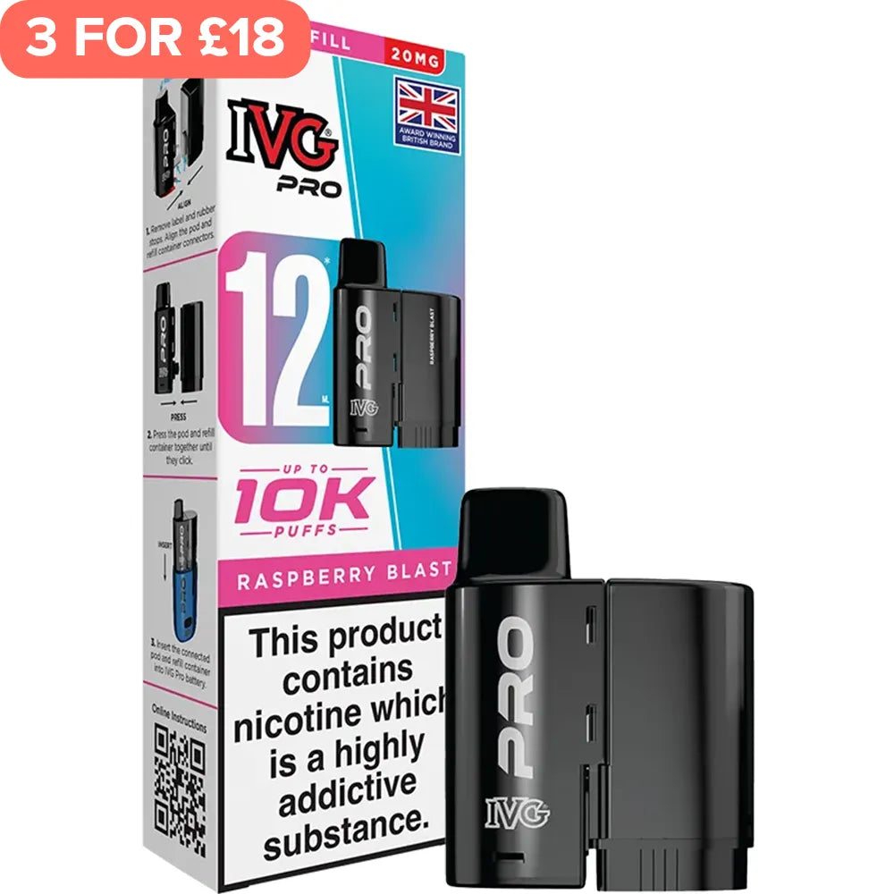 Raspberry Blast IVG Pro Pod & Refill 12ml