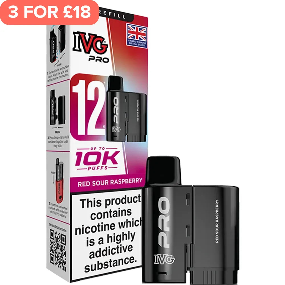Red Sour Raspberry IVG Pro Pod & Refill 12ml