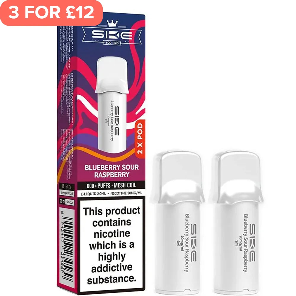 Blueberry Sour Raspberry SKE Crystal 600 Pro Pods 2 Pack