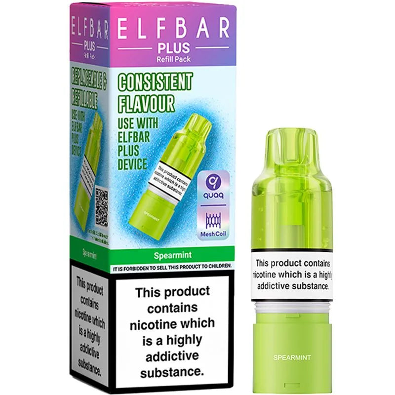 Spearmint Elf Bar Plus Pod & Refill 10ml