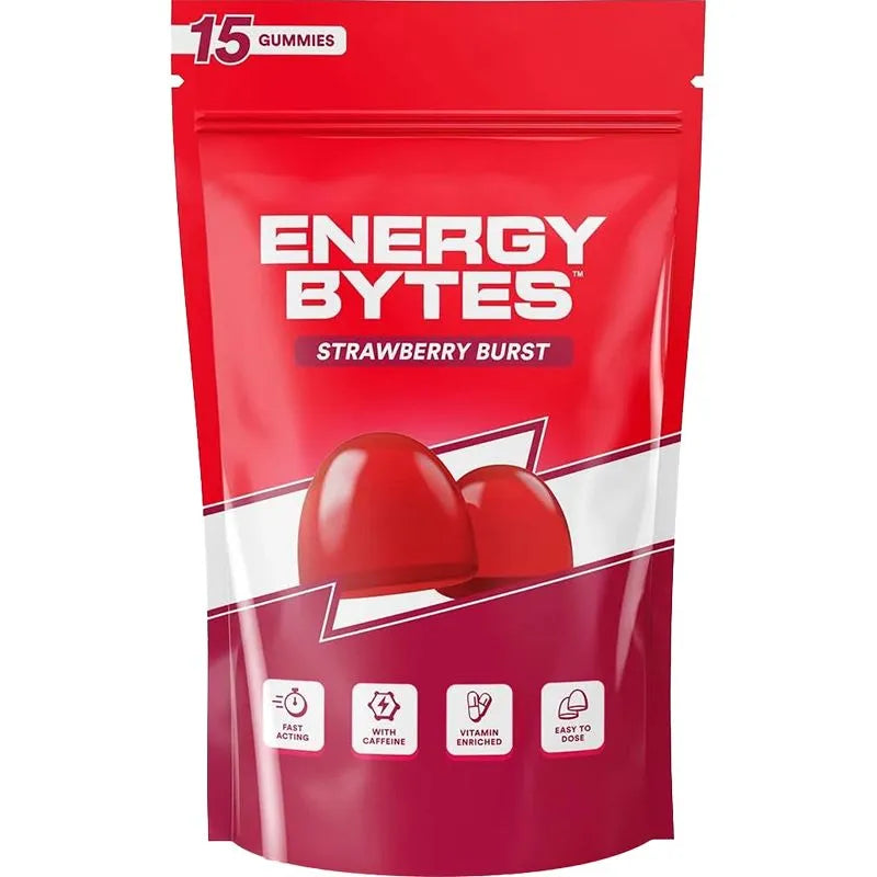 Strawberry Burst Energy Bytes Caffeine Gummies 15 Pack