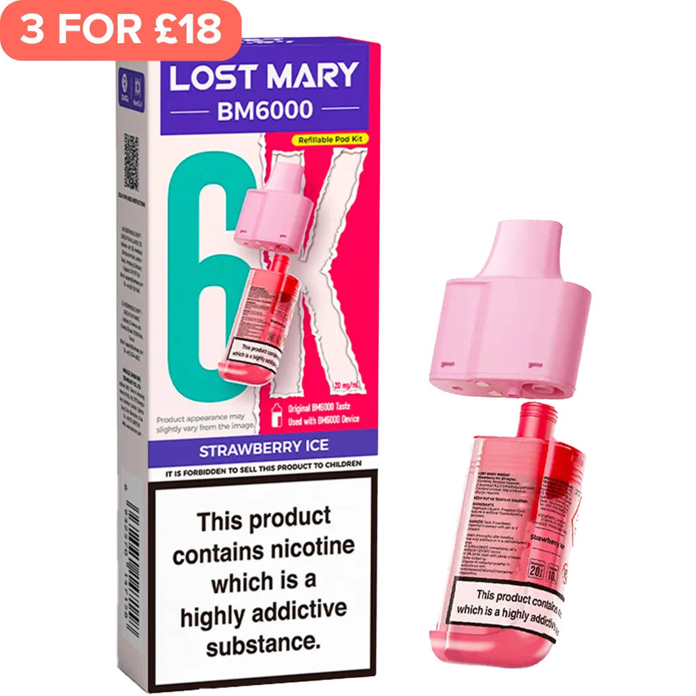 Strawberry Ice Lost Mary BM6000 Pod & Refill 12ml