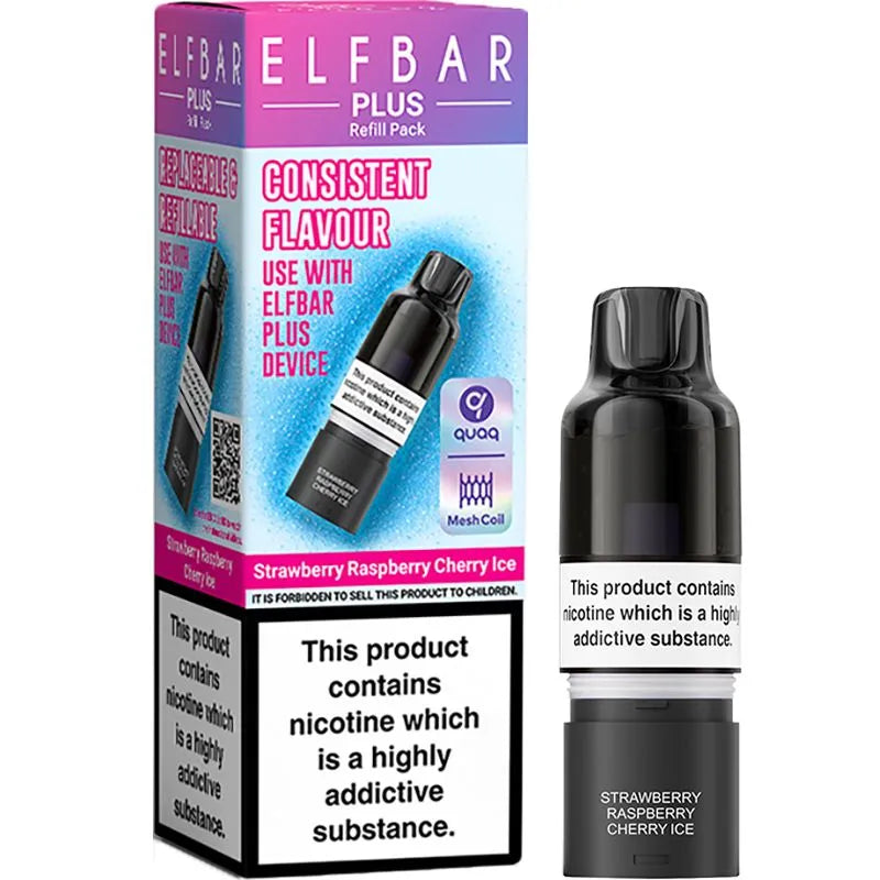 Strawberry Raspberry Cherry Ice Elf Bar Plus Pod & Refill 10ml