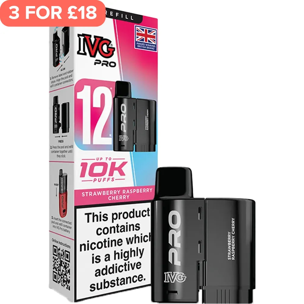 Strawberry Raspberry Cherry IVG Pro Pod & Refill 12ml