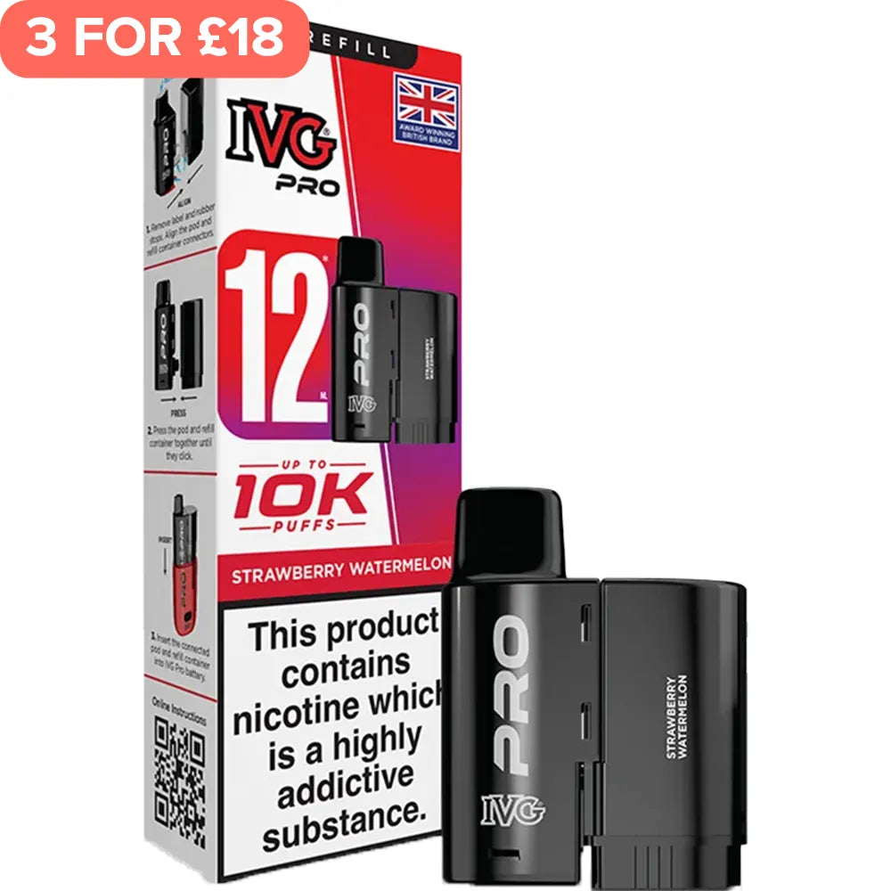 Strawberry Watermelon IVG Pro Pod & Refill 12ml