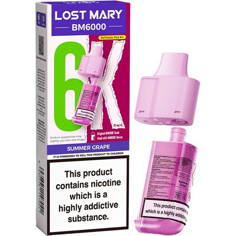 Summer Grape Lost Mary BM6000 Pod & Refill 12ml