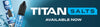 Banner for Titan Salts with a 10ml bottle and box on a blue background.