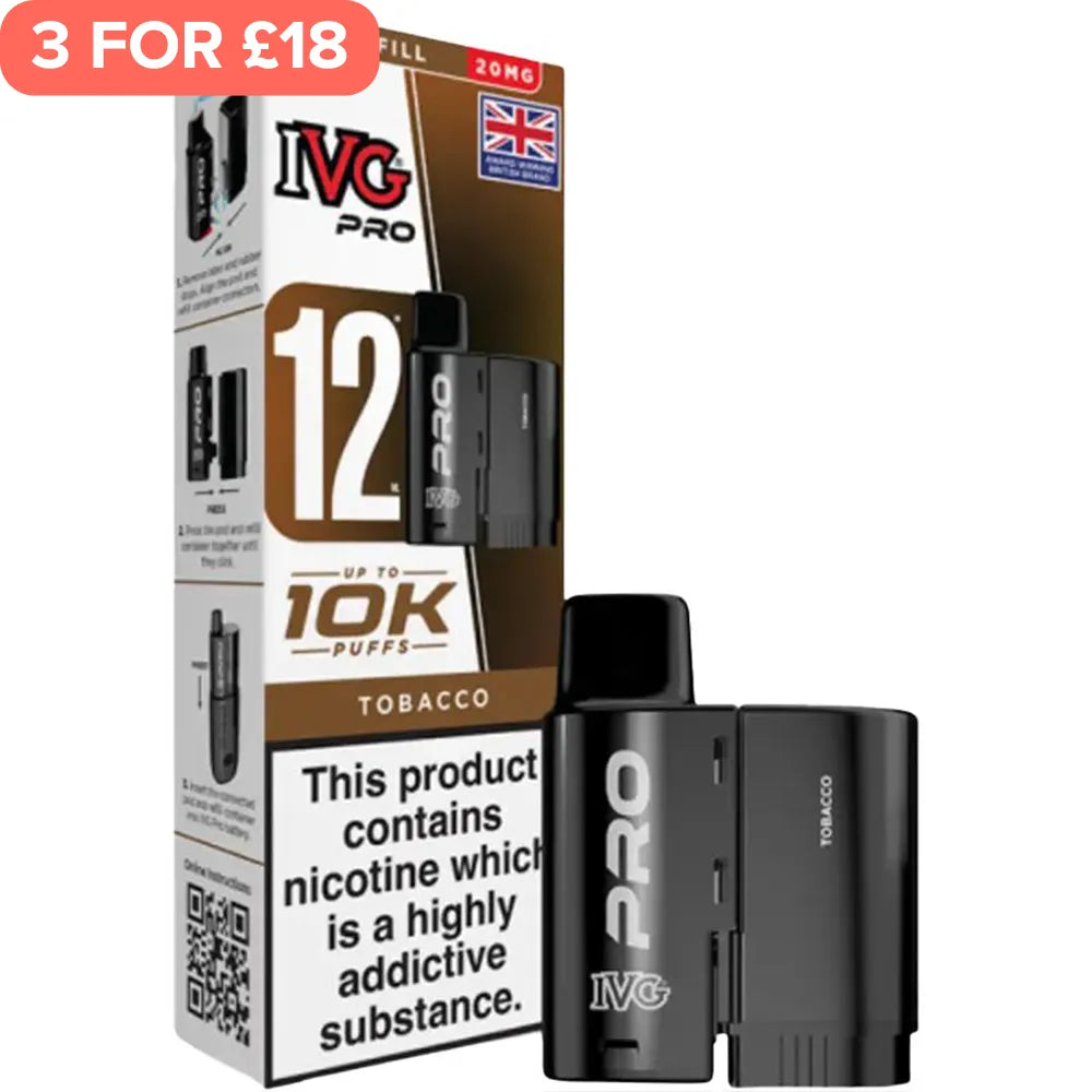 Tobacco IVG Pro 12 Pod & Refill 12ml