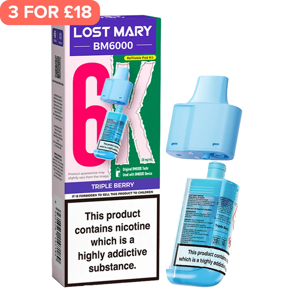 Triple Berry Lost Mary BM6000 Pod & Refill 12ml