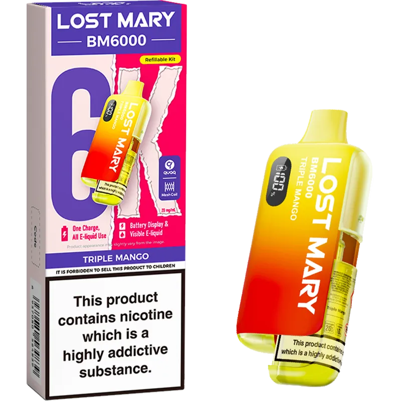 Lost Mary BM6000 Triple Mango Pod Vape Kit 12ml