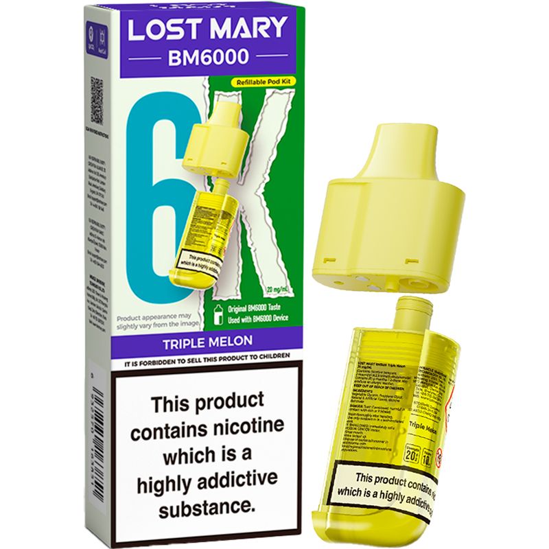 Triple Melon Lost Mary BM6000 Pod & Refill 12ml