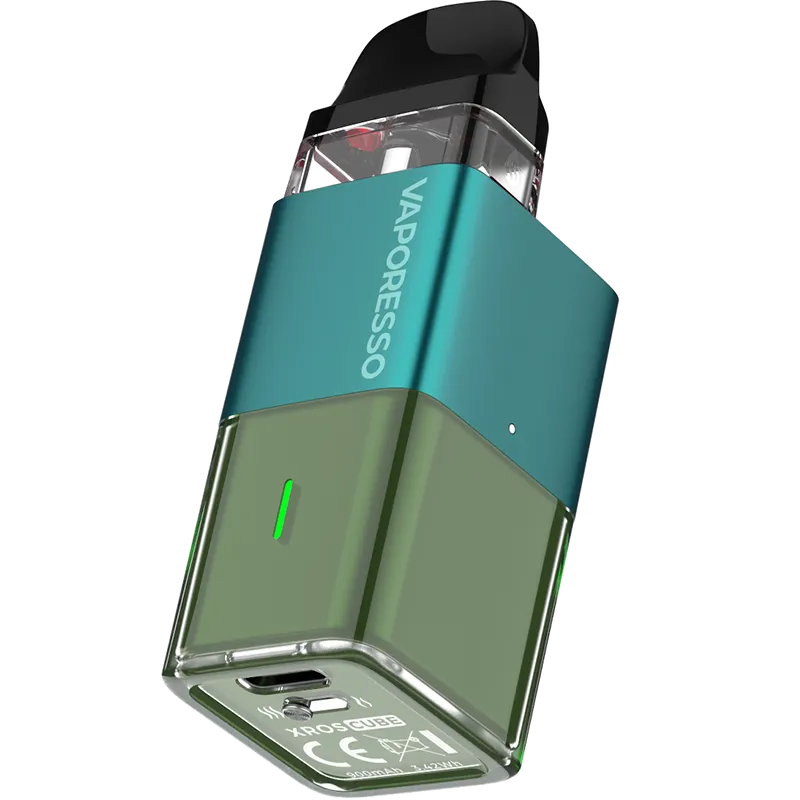 Vaporesso XROS CUBE Pod Kit in forest green from the bottom quater