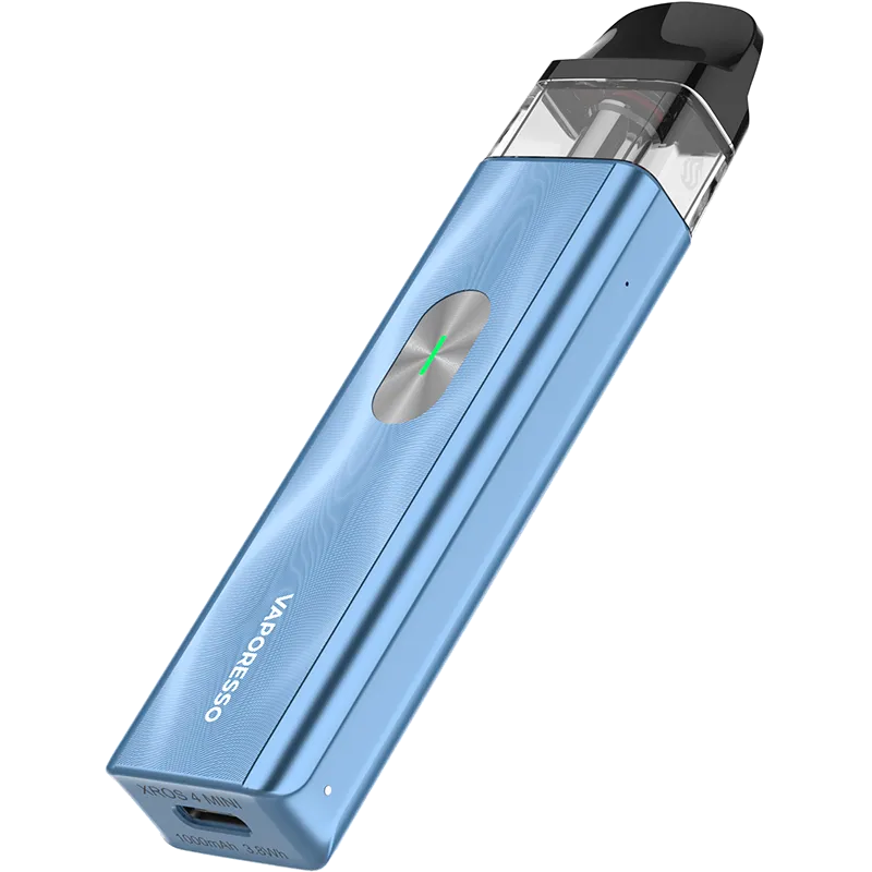 Vaporesso XROS 4 Mini blue three quarters.