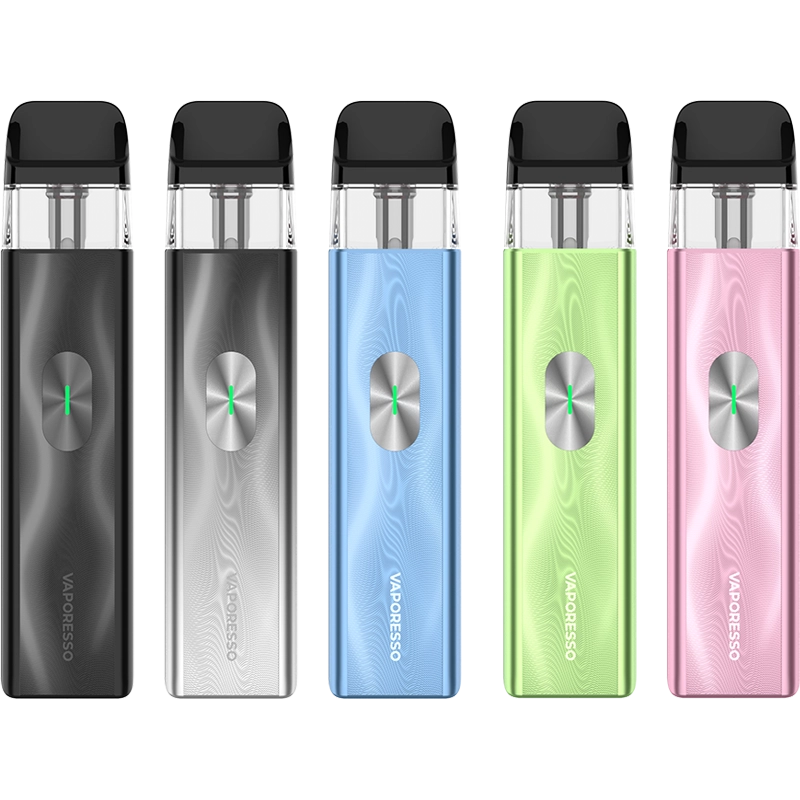 House Of Vapes London Vaporesso XROS 4 Mini pod kits in black, space grey, ice blue, ice green and ice pink.