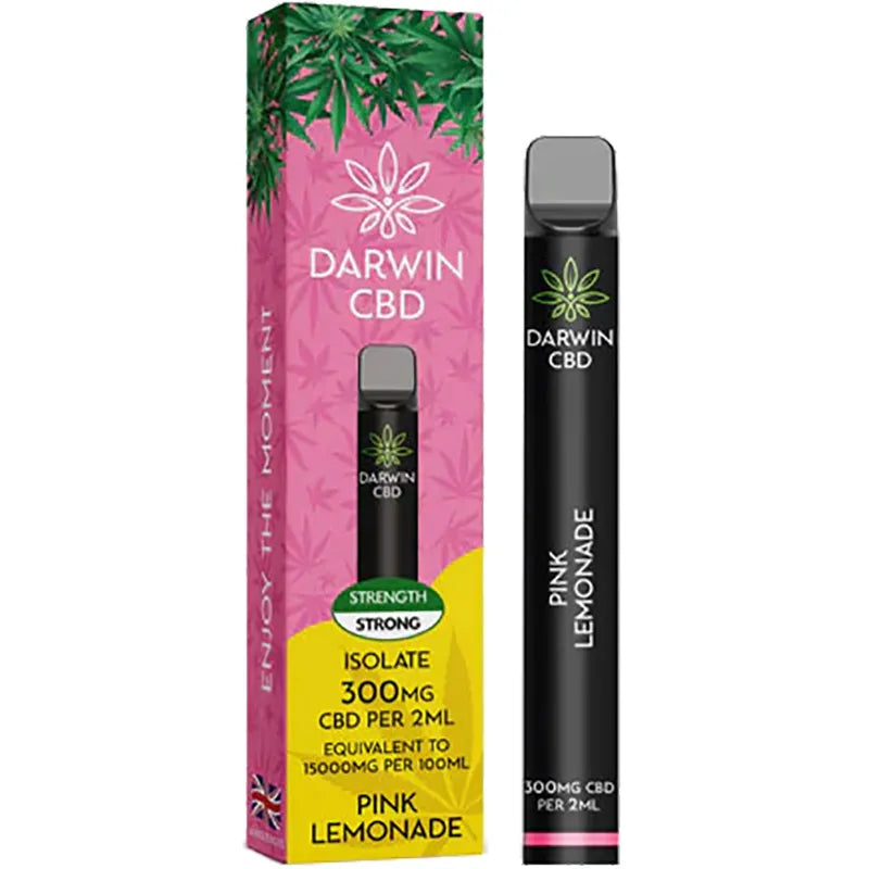 Darwin CBD Pink Lemonade Disposable Vape Device and Box