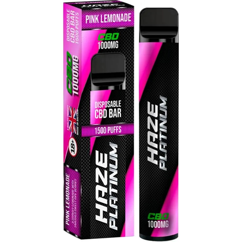 Haze CBD Platinum Pink Lemonade 1000mg CBD Disposable Vape 6ml