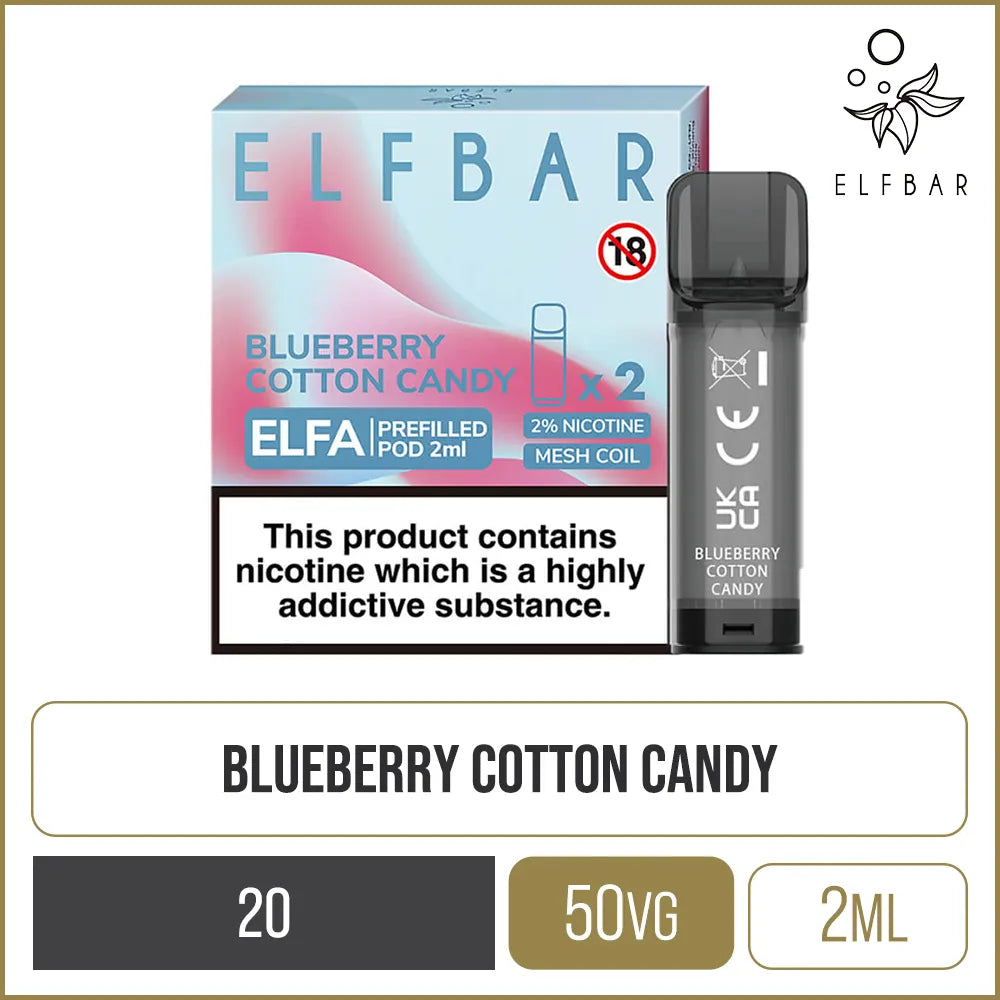 Elf Bar Elfa Blueberry Cotton Candy Pods 2 Pack