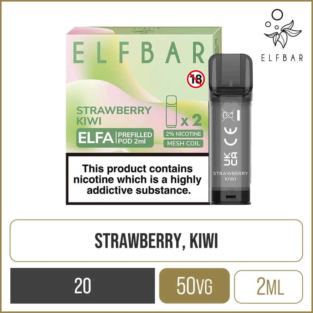 Elf Bar ELFA Strawberry Kiwi Pods 2 Pack